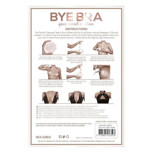 Bye Bra Perfect A-F - láthatatlan mellemelő tapasz - nude (12db)