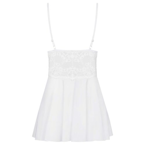 Obsessive 810-BAB-2 - csipke babydoll és tanga (fehér)