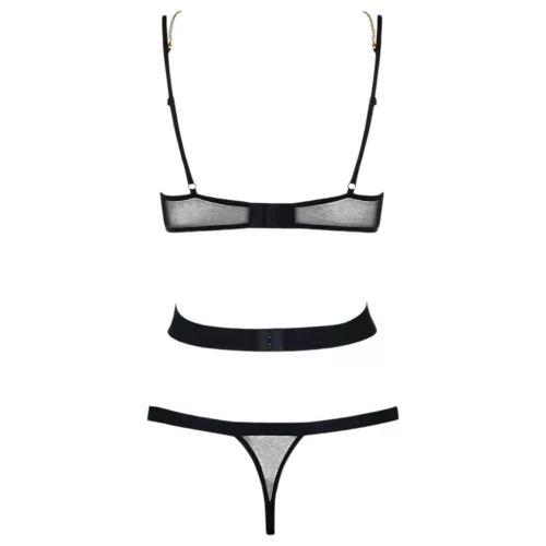 / Obsessive Bondy - láncos-pántos body (fekete) (S-M)