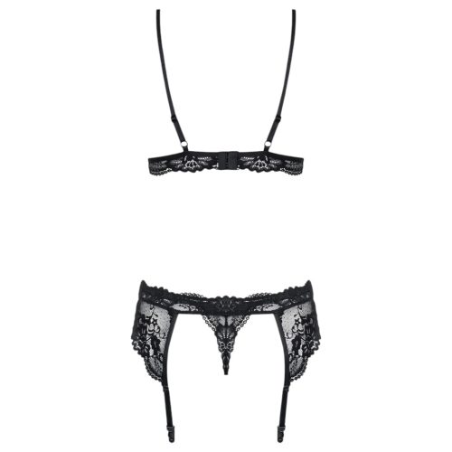 Obsessive 810-SEG-1 - csipke fehérnemű szett (fekete)