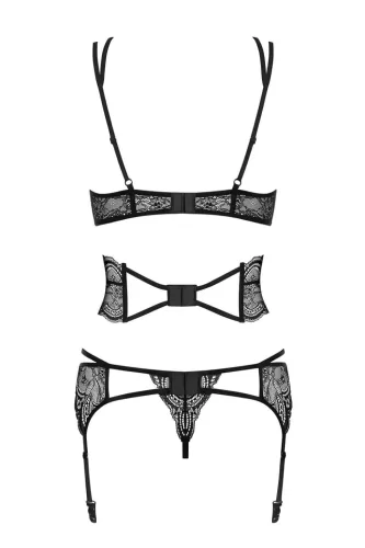 / Obsessive Frivolla - pikáns csipke fehérnemű szett (fekete)