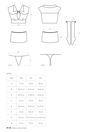 Obsessive Student - diáklány jelmez szett (5 részes)