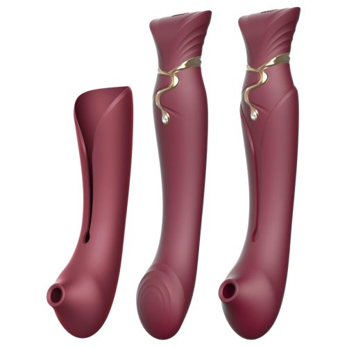 ZALO Queen - léghullámos G-pont- és csikló vibrátor (piros)