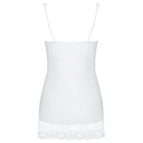 / Obsessive Miamor - fehér köves, csipkés hálóing és tanga (fehér)