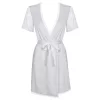 / Obsessive Miamor Robe - csipkés ujjú köntös tangával (fehér)