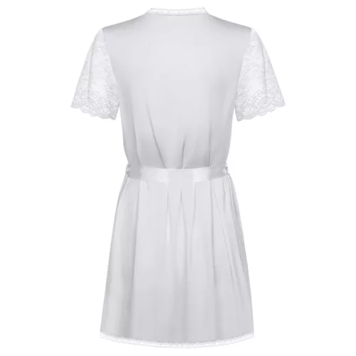 / Obsessive Miamor Robe - csipkés ujjú köntös tangával (fehér)