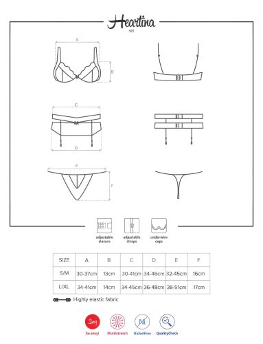 Obsessive Heartina - fehérnemű szett (fekete)