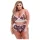 Baci Plus Size - virágos, csipkés melltartó szett