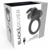 BLACK&SILVER Agron péniszgyűrű 10 vibrációs móddal - fekete