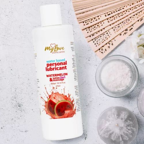 MyLove Intim gél és masszázsolaj 2 az 1-ben Csúszó és frissítő 300 ml arbiz