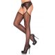 LEG AVENUE – fekete, hímzett harisnya kapoccsal