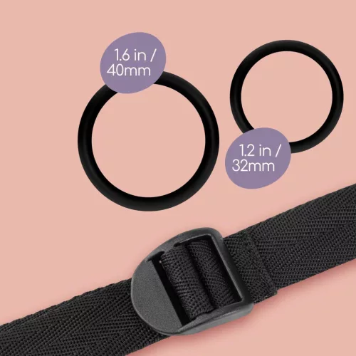 Snap Strap Szíj Pántos univerzális, két szilikon gyűrűvel, rezgő kiegészítővel fekete
