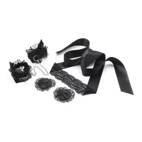   Crushious Bondage szett Koronkás, 3 részes, állítható fekete