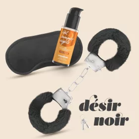   Crushious Bondage szett Puha bilincs, szemkötő, síkosító 50 ml fekete