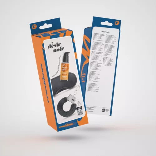 Crushious Bondage szett Puha bilincs, szemkötő, síkosító 50 ml fekete
