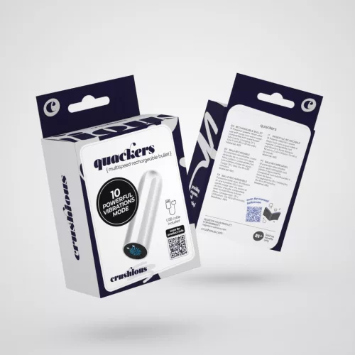 Quackers Vibrátor USB töltés 10 rezgésmód vízálló fehér 8,6 cm