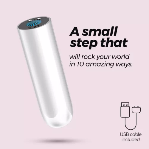 Quackers Vibrátor USB töltés 10 rezgésmód vízálló fehér 8,6 cm