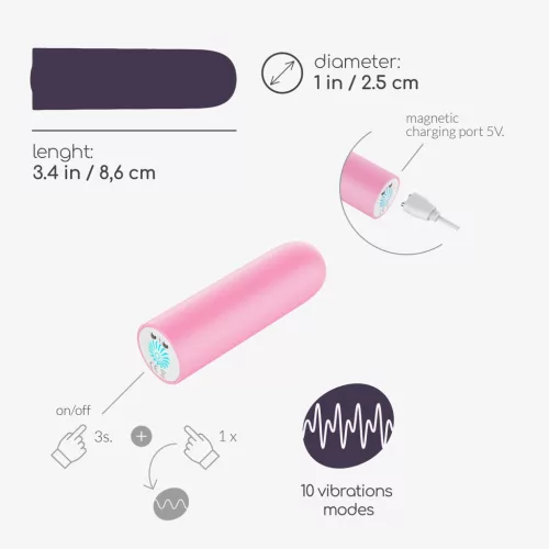Quackers Vibrátor USB-töltés, 10 sebesség, vízálló rózsaszín 8,6 cm