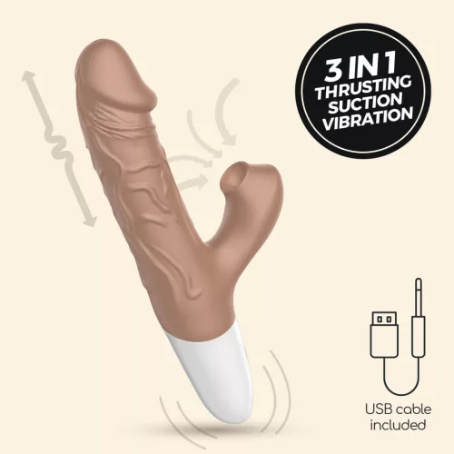 Crushious Vibrátor 10 mód, 3 lökő, 7 szívó 22,5 cm fekete