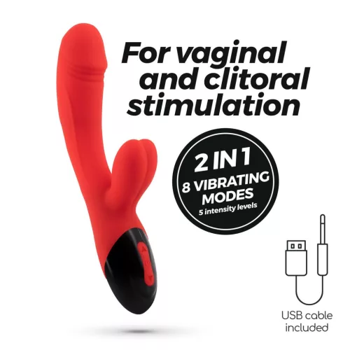 Crushious Vibrátor Rezgő 8 mód 5 fokozat USB töltés 20 cm fekete
