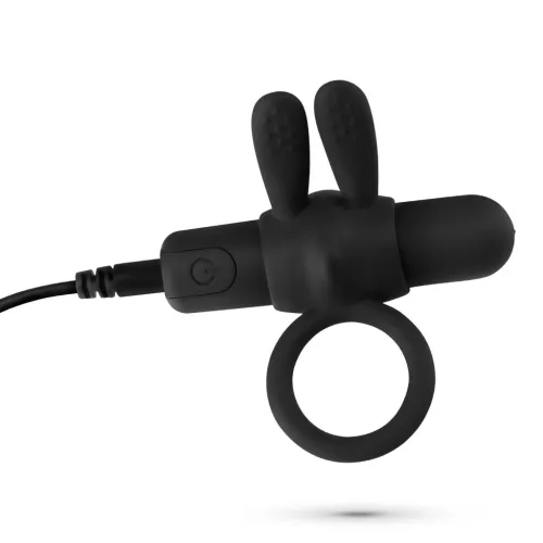 Crushious Péniszgyűrű Újratölthető, 10 módos vibráció 7,8 cm fekete