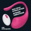 Crushious Vibrációs tojás Vezeték nélküli távirányító 9 mód USB töltés rózsaszín 9 cm