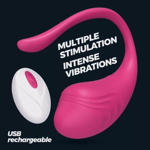 Crushious Vibrációs tojás Vezeték nélküli távirányító 9 mód USB töltés rózsaszín 9 cm