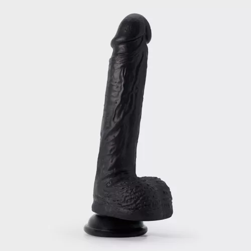 Crushious Dildó Erős tapadókorong, Rugalmas, Vízálló 22 cm fekete