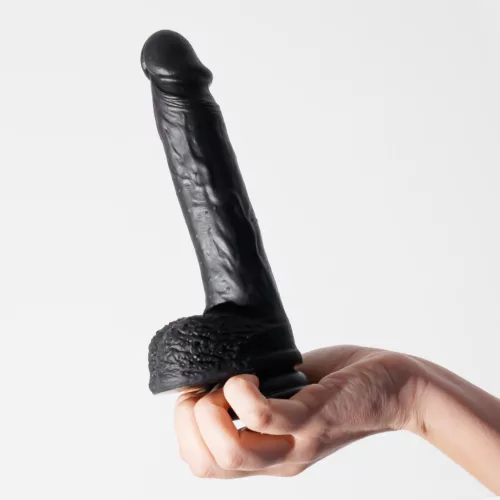 Crushious Dildó Erős tapadókorong, Rugalmas, Vízálló 22 cm fekete