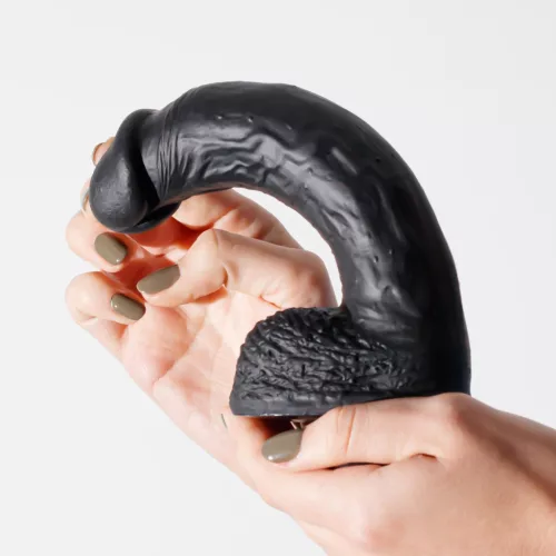 Crushious Dildó Erős tapadókorong, Rugalmas, Vízálló 22 cm fekete