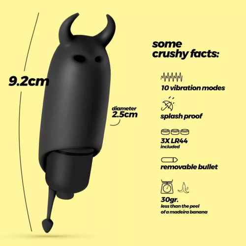 Crushious Vibrátor 10 rezgésmód vízálló 9,2 cm fekete