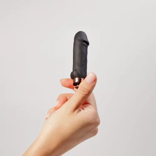 Crushious Mini vibrátor 10 mód USB töltés vízálló fekete 8,8 cm