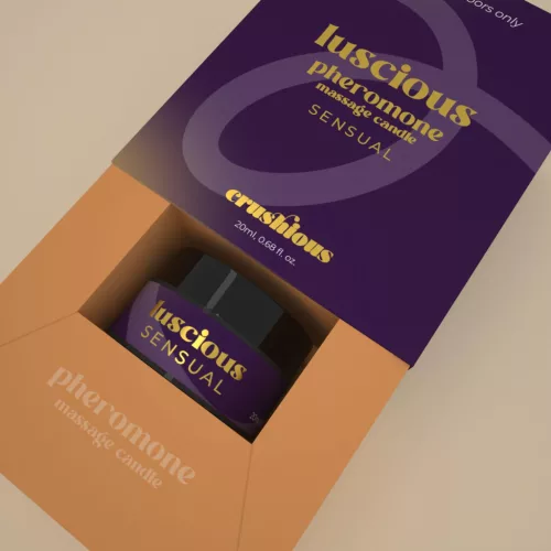 Crushious Masszázsgyertya Feromonokkal és Kíméletes Meleg Olajjal 20 ml