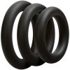 Prémium fekete szilikon gyűrűk – 3 db, 10 mm széles