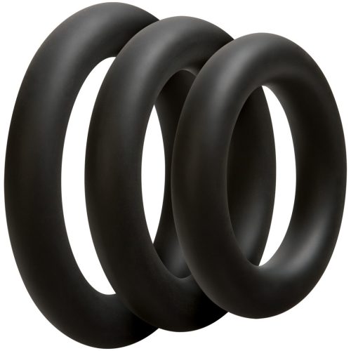 Prémium fekete szilikon gyűrűk – 3 db, 10 mm széles
