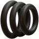 Prémium fekete szilikon gyűrűk – 3 db, 10 mm széles