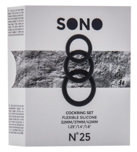 Sono Black N°25 – 3 darab prémium péniszgyűrű