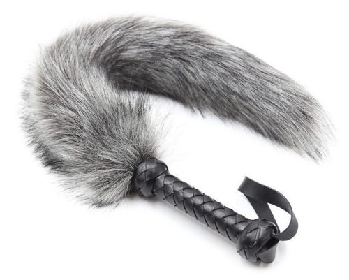 Whip for Caress – érzéki korbács, 45 cm szürke