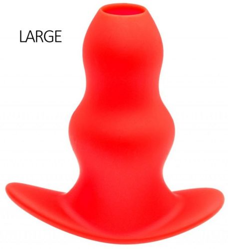 Plug Tunnel Stretch Red – nagy, 15 x 7 cm-es élvezet kényeztető