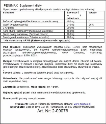 Cobeco Penimax tabletta 60 db