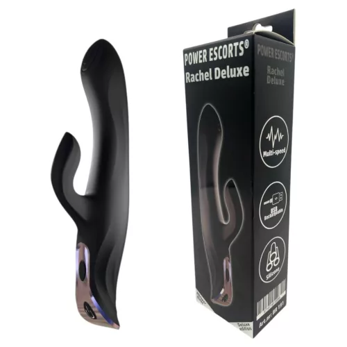 Power Escorts Vibrátor USB-töltés, állítható sebesség 23 cm fekete