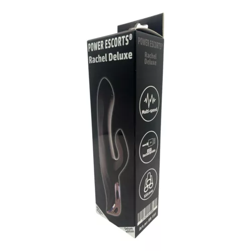 Power Escorts Vibrátor USB-töltés, állítható sebesség 23 cm fekete