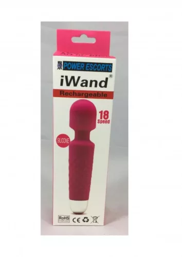 Power Escorts Wand masszírozó 18 sebesség 20 cm rózsaszín szilikon újratölthető