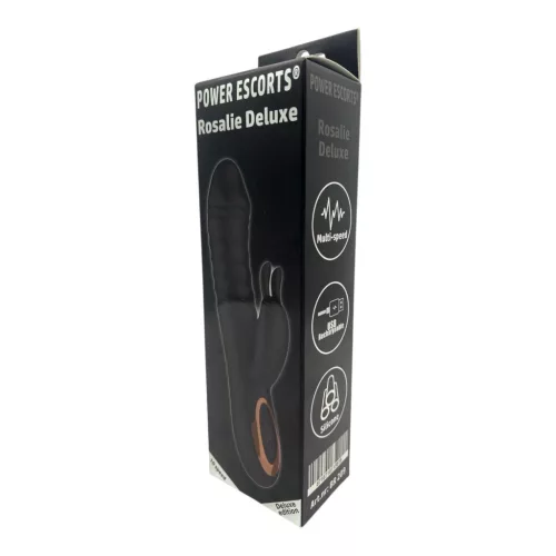 Power Escorts Vibrátor Rezgő, Kettős stimuláció USB töltés 22,6 cm fekete-arany
