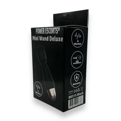 Power Escorts Wand masszírozó 10 rezgésmód vízálló USB töltés 11,6 cm fekete