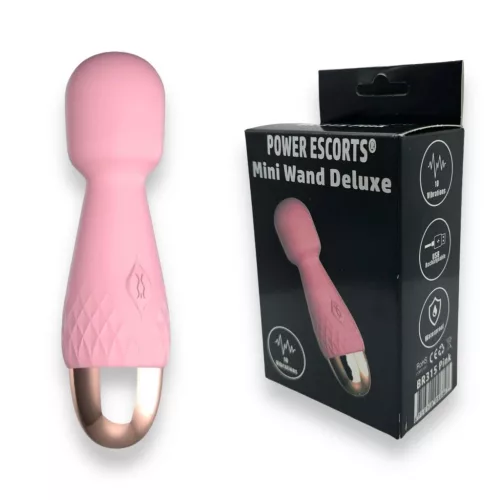 Power Escorts Wand masszírozó 10 mód vízálló USB töltés 11,6 cm rózsaszín szilikon
