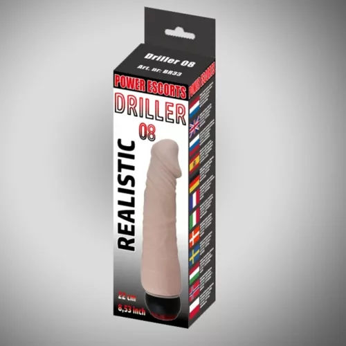 Driller Vibrátor Rezgő, Realisztikus 22 cm bőrszínű