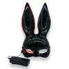 Kinky Pleasure Maska króliczka Podświetlés LED, állítható fekete
