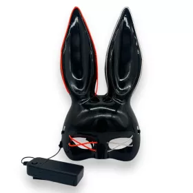   Kinky Pleasure Maska króliczka Podświetlés LED, állítható fekete