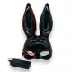 Kinky Pleasure Maska króliczka Podświetlés LED, állítható fekete